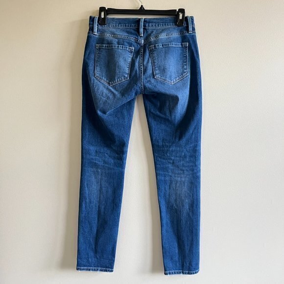 Frame Le Garcon Straight Leg Jeans In Eaton Blue Womens Size 24 Distressed Ankle - Picture 5 of 7